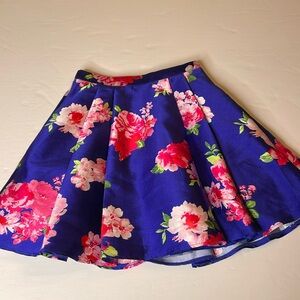 B. Darlin Skirt Floral Navy Pink Short Full Skirt